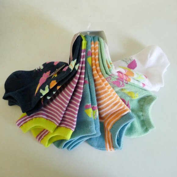 NWT 6 pairs Unr8ed no show novelty socks beach/nautical theme womens size 4-10.5 - Picture 1 of 2